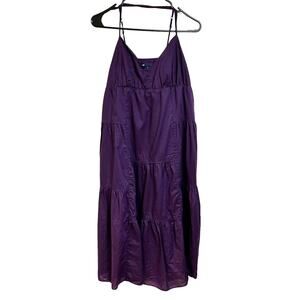 GAP Tiered Lined Boho Summer Dress Maxi Cottage Y2K Spaghetti Strap Size 12